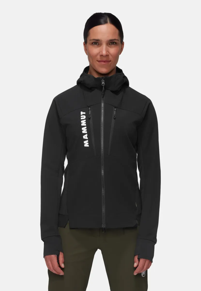 AENERGY HYBRID HOODED - Softshelljacke - black