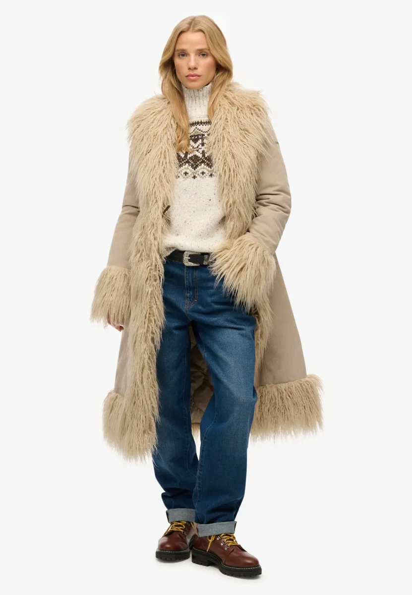 AFGHAN - Wintermantel - taupe