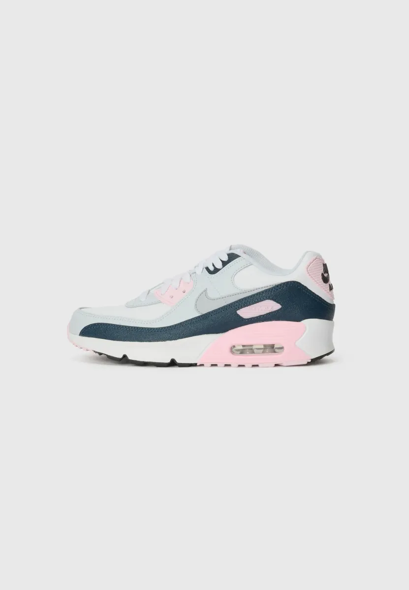 AIR MAX 90 UNISEX - Sneaker low - white/wolf grey/pink foam/armory navy