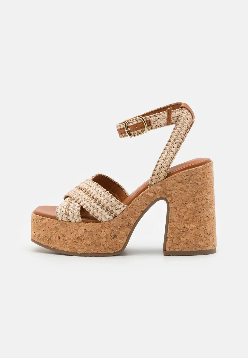 ALANII - Plateausandalette - natural