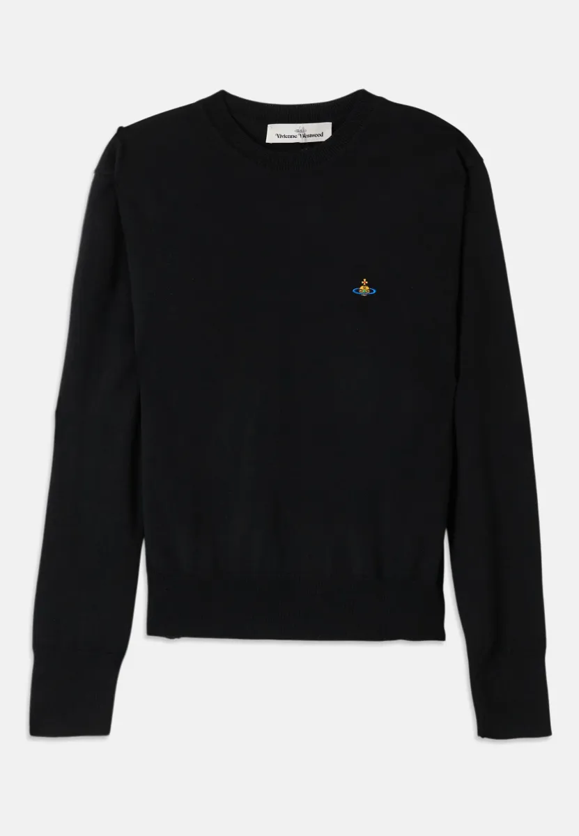 ALEX ROUND NECK UNISEX - Strickpullover - black