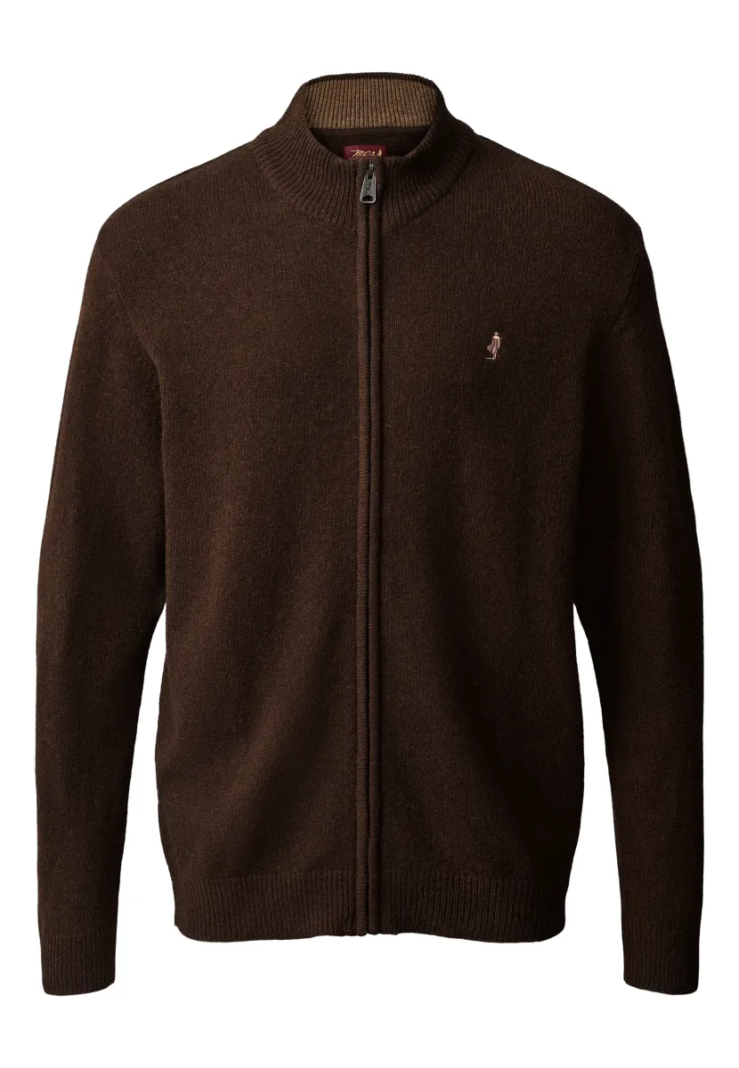 ALFIE - Strickjacke - dark brown melange