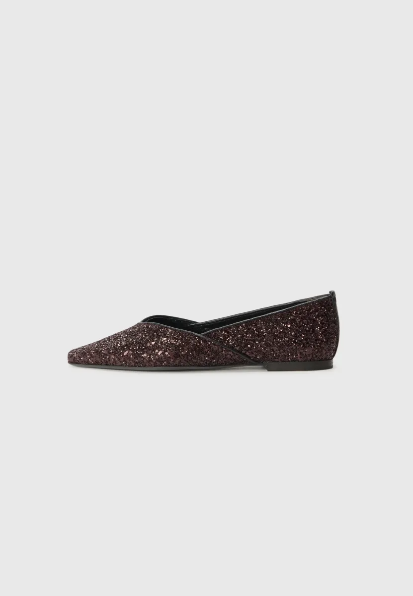 ALINA - Klassischer Ballerina - mulberry/schwarz