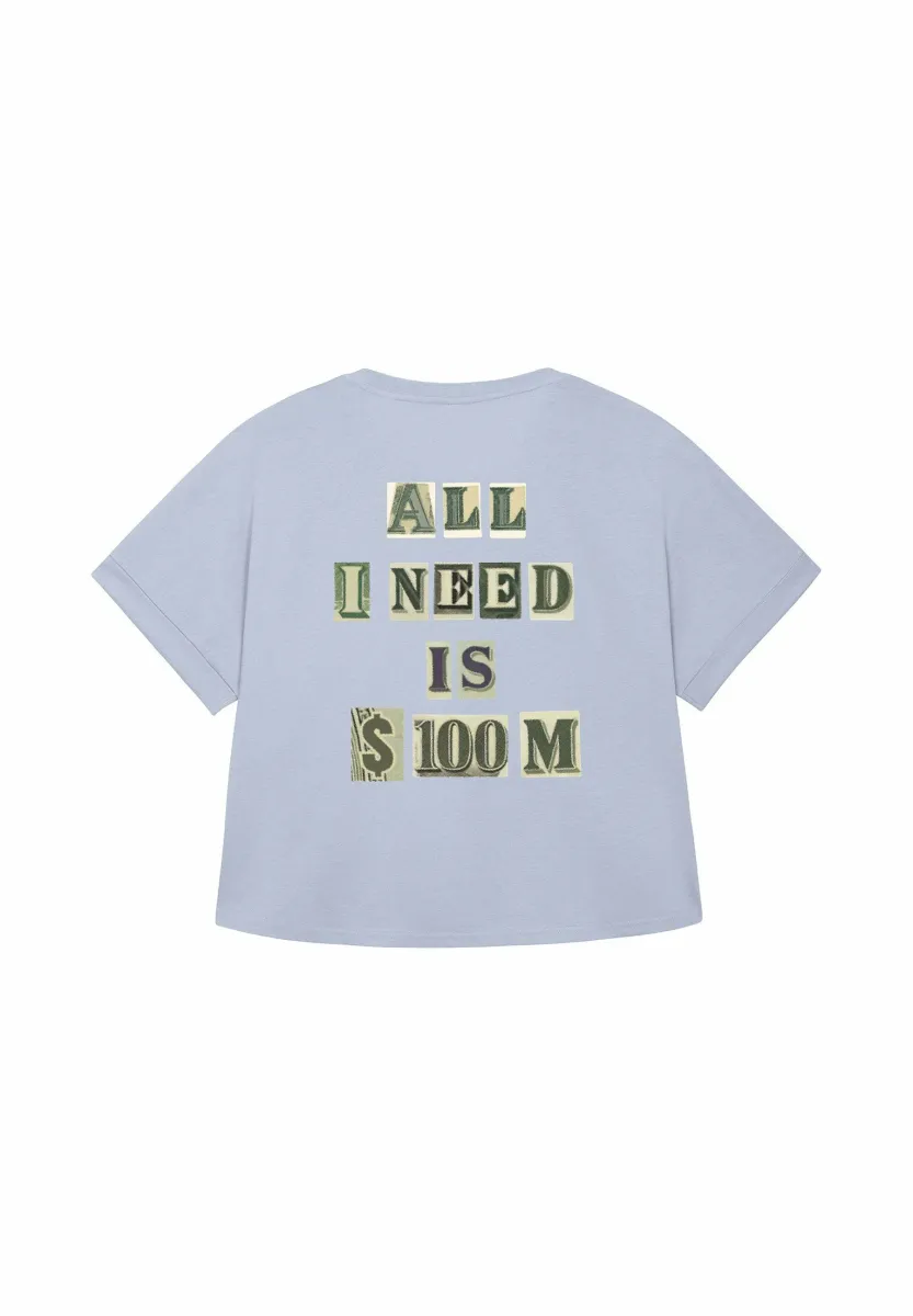 ALL I NEED IS 100M PRINT  - T-Shirt print - light blue