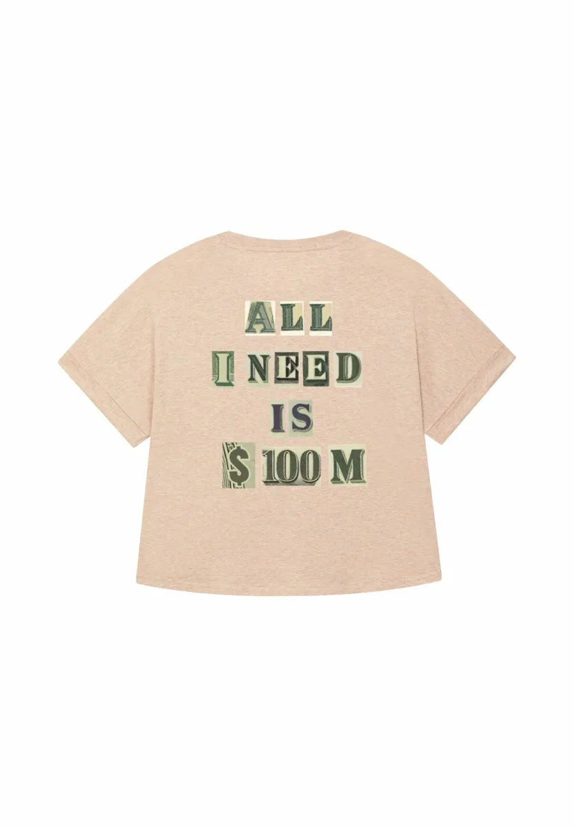 ALL I NEED IS 100M PRINT  - T-Shirt print - mottled beige