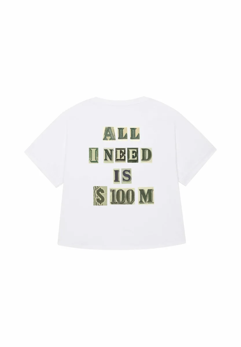 ALL I NEED IS 100M PRINT  - T-Shirt print - white