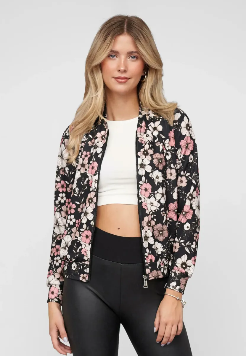 ALL-OVER FLOWER - Bomberjacke - black