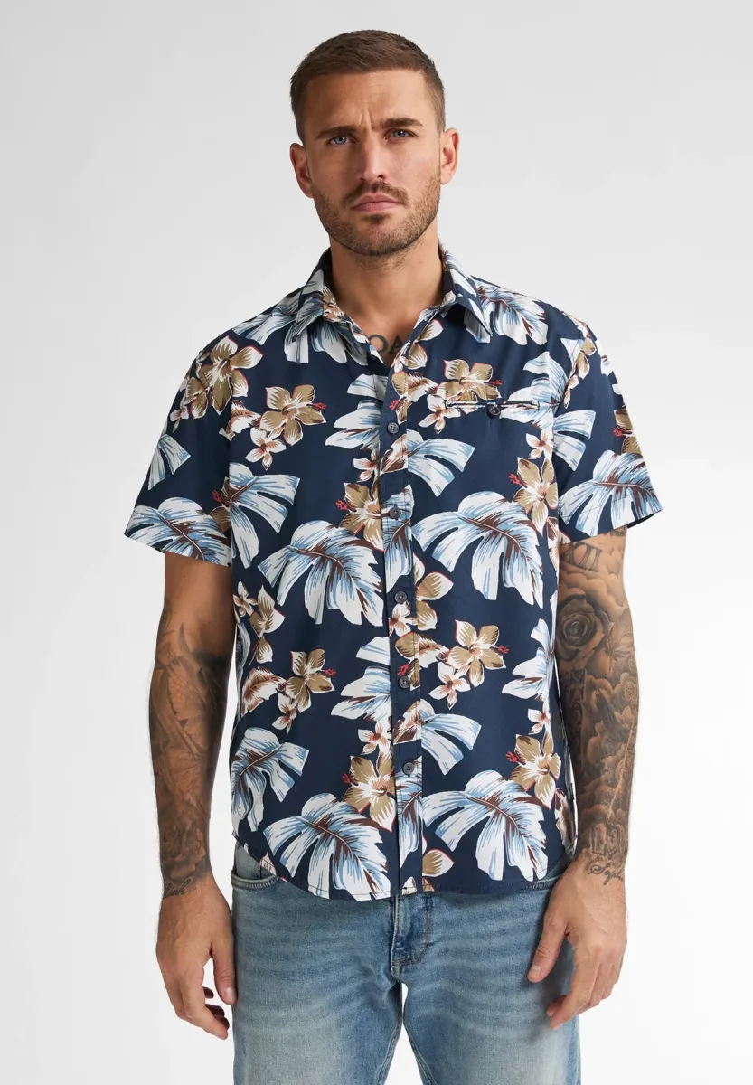 ALL-OVER PRINT SHIRT CONCHLINE - Hemd - navy blue