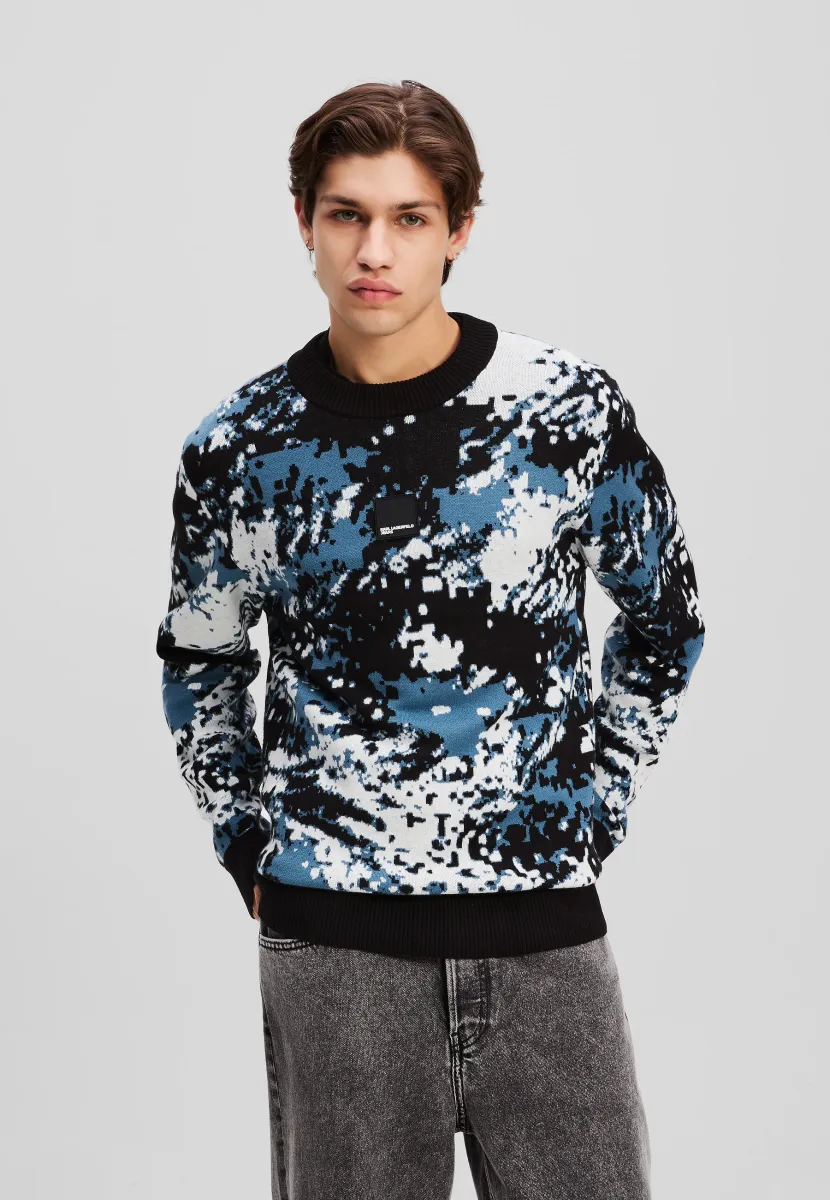 ALL OVER PRINT - Strickpullover - digital uniform green