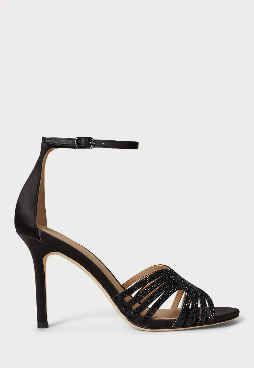 ALLIE EMBELLISHED MULTISTRAP SANDAL - High Heel Sandalette - black