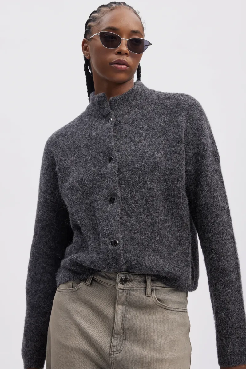 ALPHA CARDIGAN - Strickjacke - charcoal melange