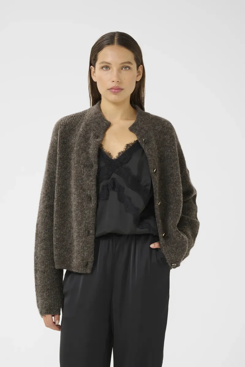 ALPHA CARDIGAN - Strickjacke - chestnut