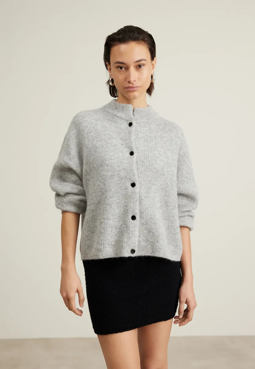 ALPHA CARDIGAN - Strickjacke - light grey melange