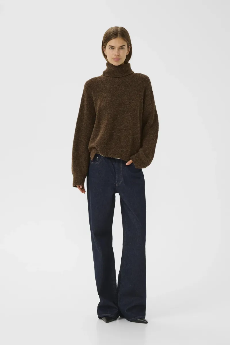 ALPHA ROLLNECK - Strickpullover - buff mélange