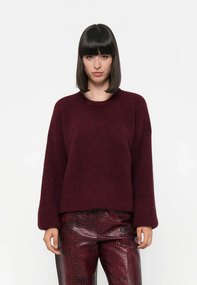 ALPHA SLIT PULLOVER - Strickpullover - blood red