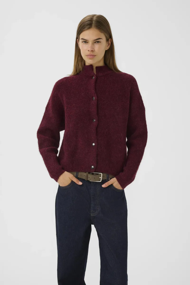ALPHA - Strickjacke - blood red mélange