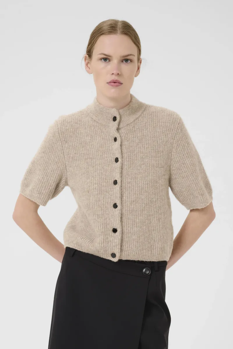 ALPHA - Strickjacke - warm sand melange