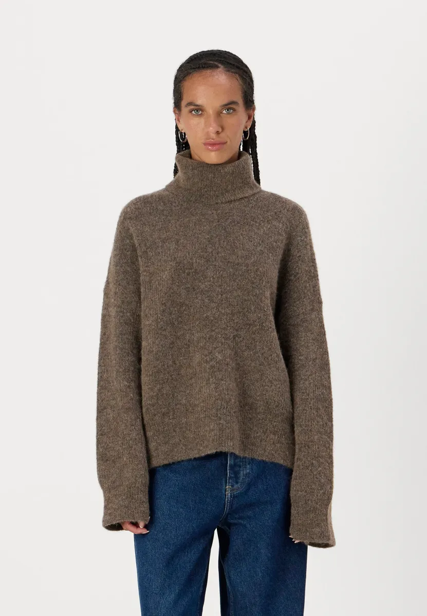 ALPHA  - Strickpullover - dark sand melange