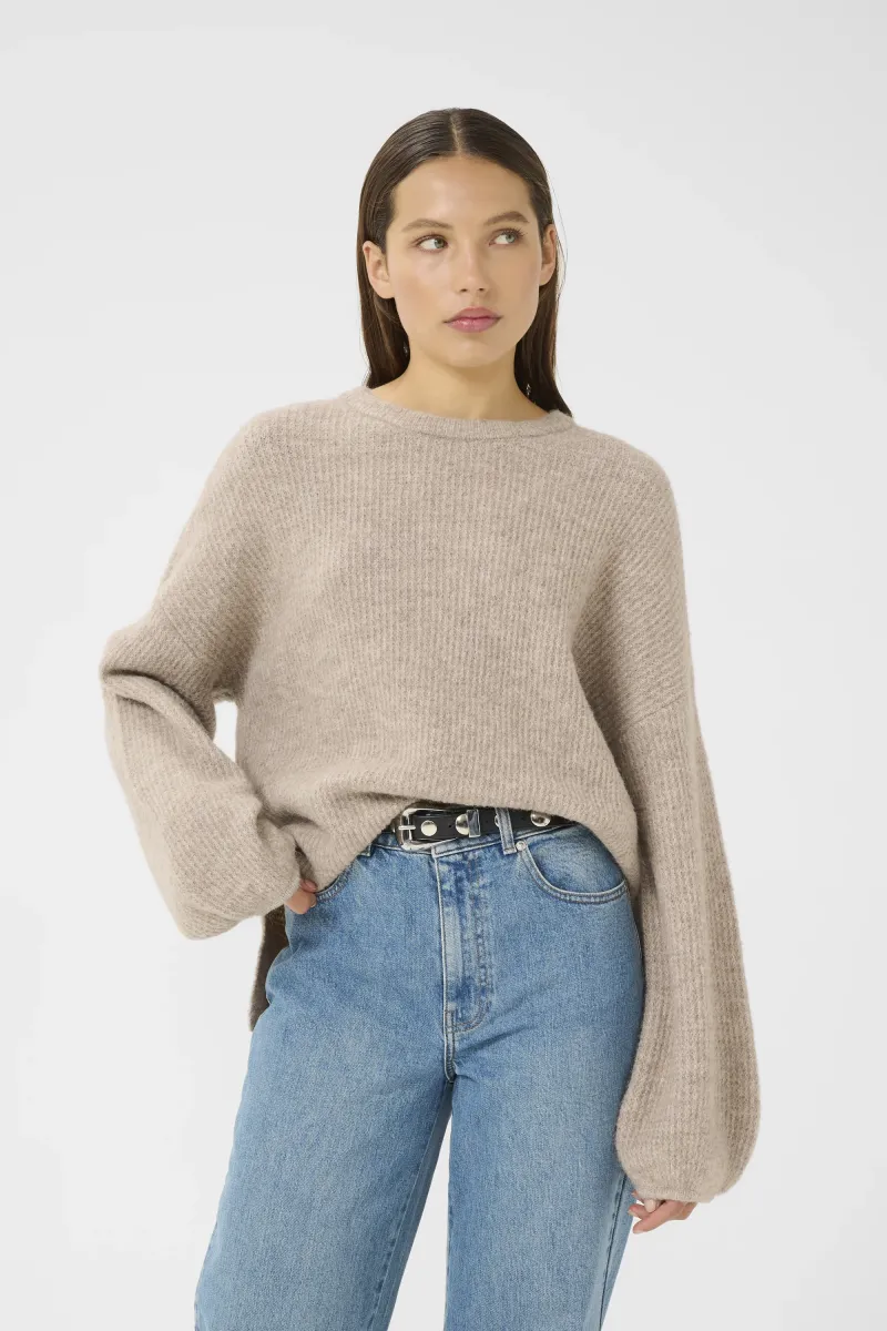 ALPHA - Strickpullover - warm sand melange