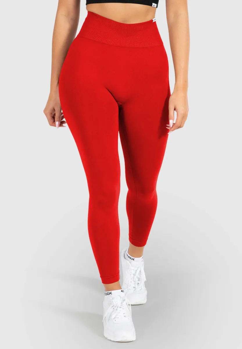 AMAZE PRO SCRUNCH HIGH WAIST SEAMLESS - Tights - rubinrot