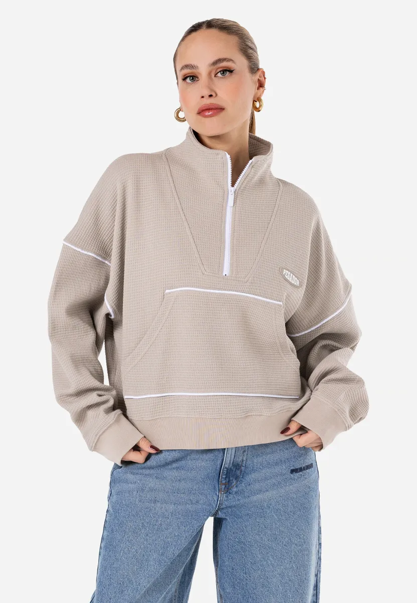 AMELIE HALFZIP - Sweatshirt - washed dark stone