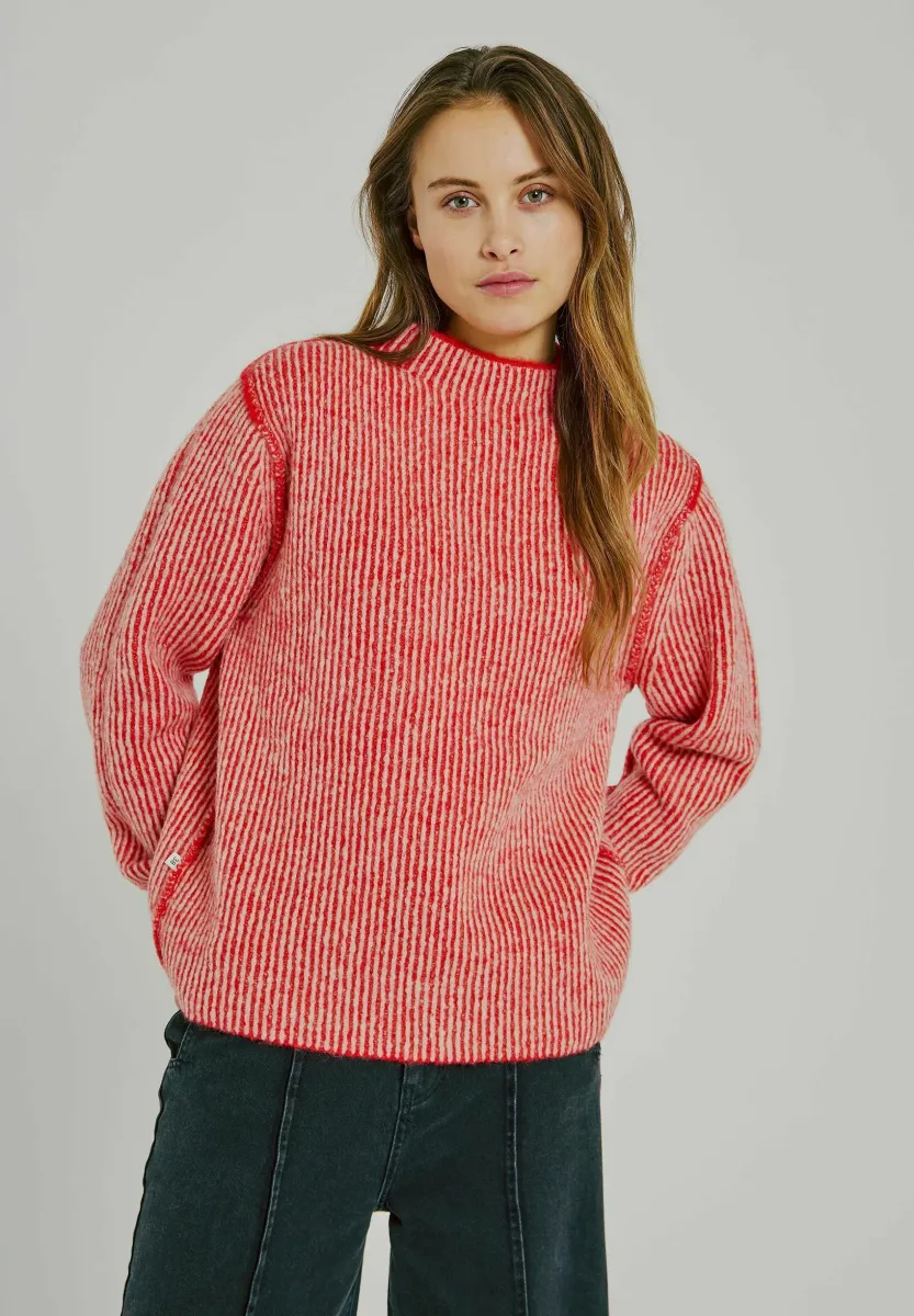AMES - Strickpullover - red stripe
