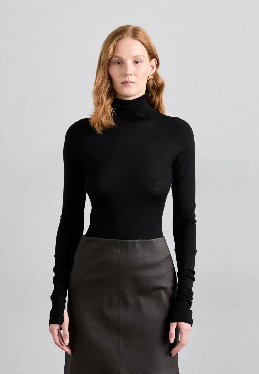 AMINHA - Strickpullover - black