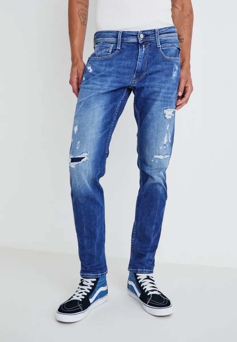 ANBASS PANTS - Jeans Slim Fit - medium blue