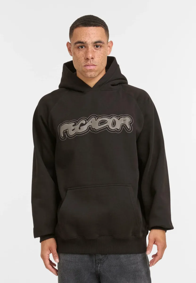 ANCLAR RAGLAN - Kapuzenpullover - washed black