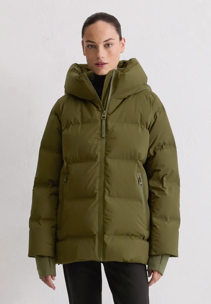 AND DETAILS WITH  SIDE SLITS - Daunenmantel - mossy olive