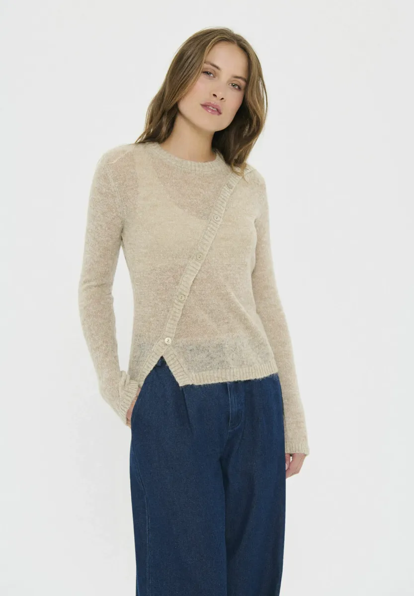 ANELISZ ASYMMETRIC - Strickpullover - oxford tan melange