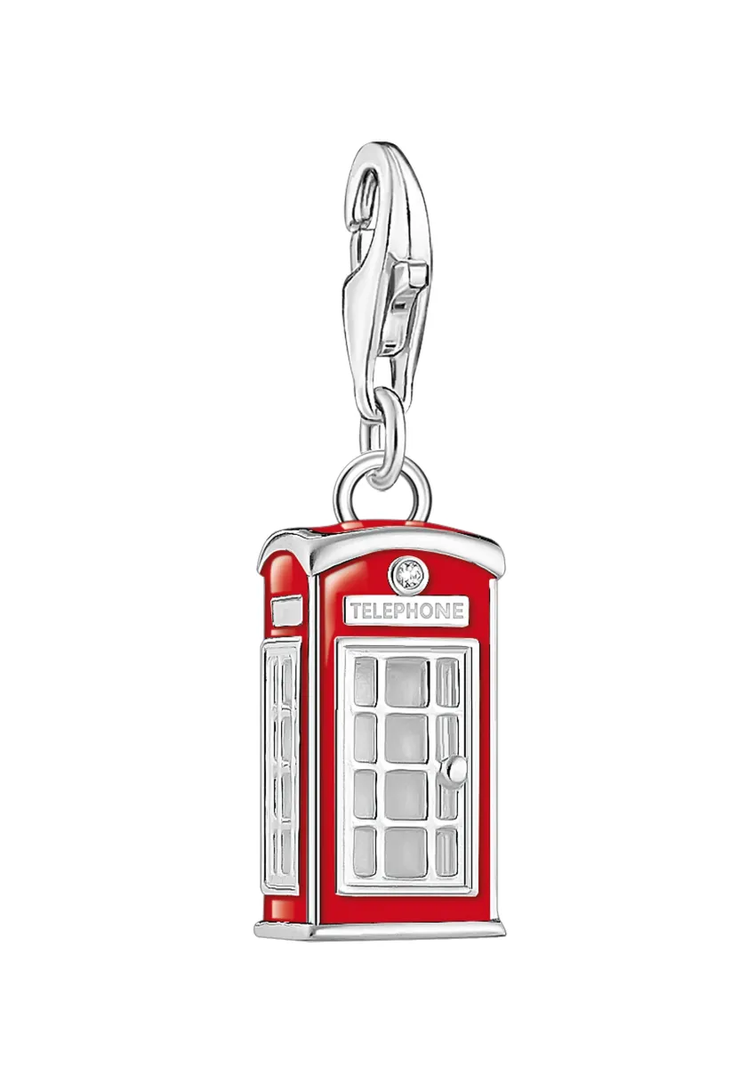 Anhänger - silberfarben rot weiß