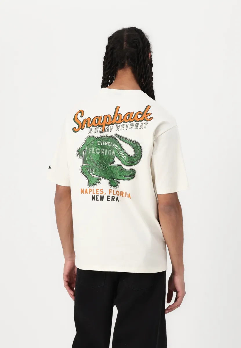 ANIMAL GRAPHIC TEE - T-Shirt print - off white/dark blue
