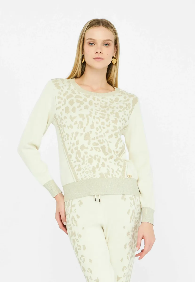 ANIMAL PRINT - Strickpullover - white