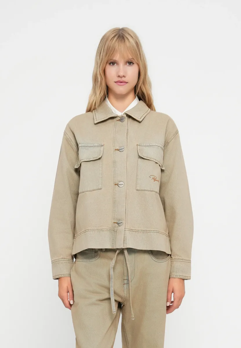 ANJAI OVERSIZED OVERSHIRT - Jeansjacke - washed coast sand