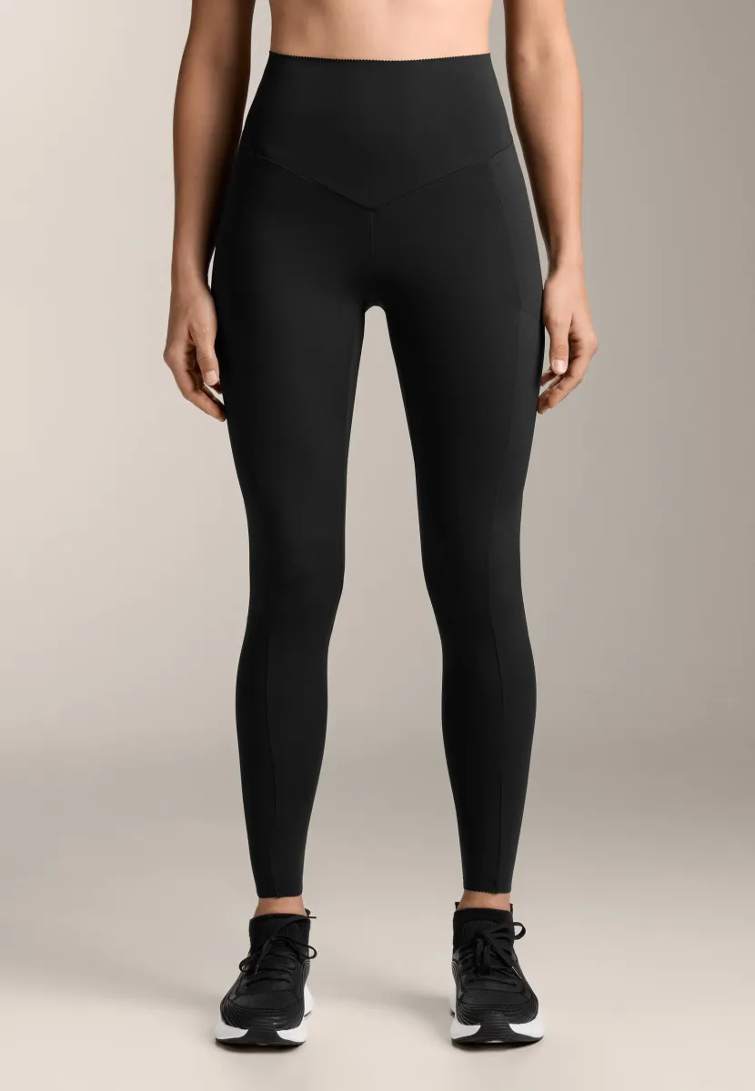 ANKLE-LENGTH HIGH RISE COMPRESSIVE POCKET - Leggings - Hosen - black