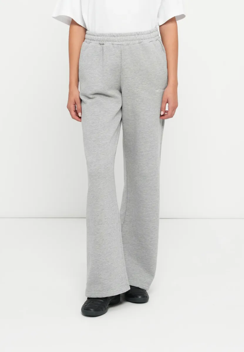 ANNI WIDE - Jogginghose - grey/white
