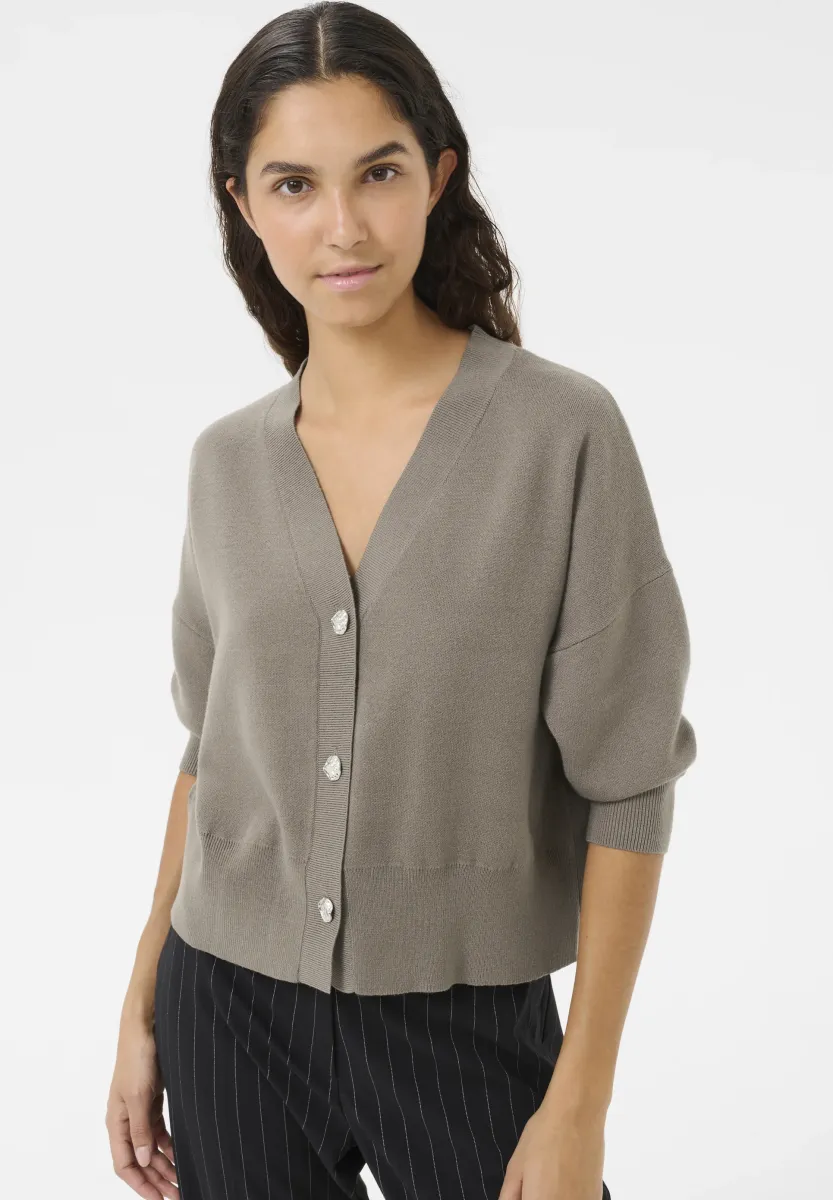 ANTONELLA V-NECK  - Strickjacke - grey