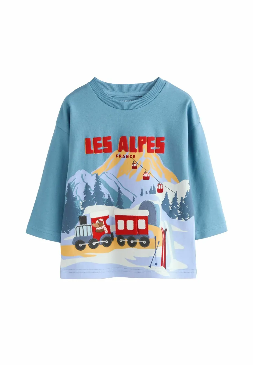 APPLIQUÉ - Langarmshirt - blue les alpes interactive