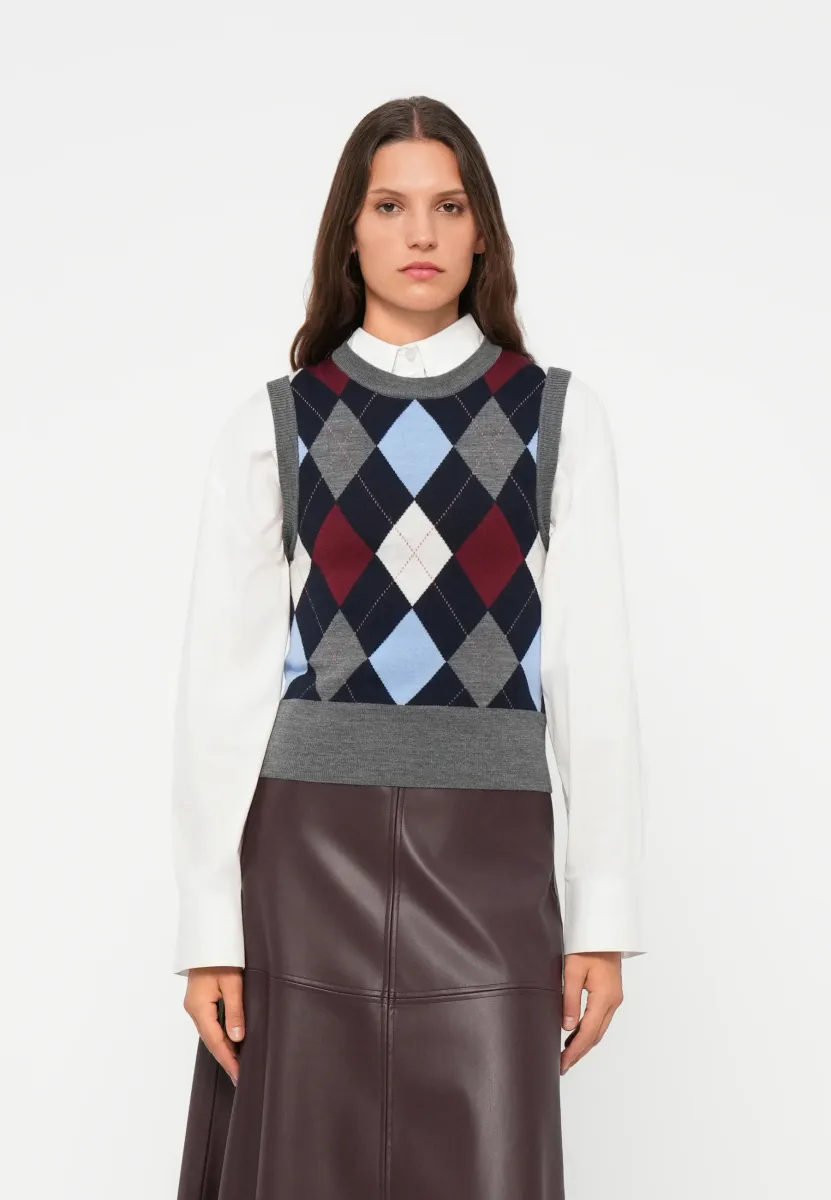 ARGYLE VEST - Weste - charcoal melange