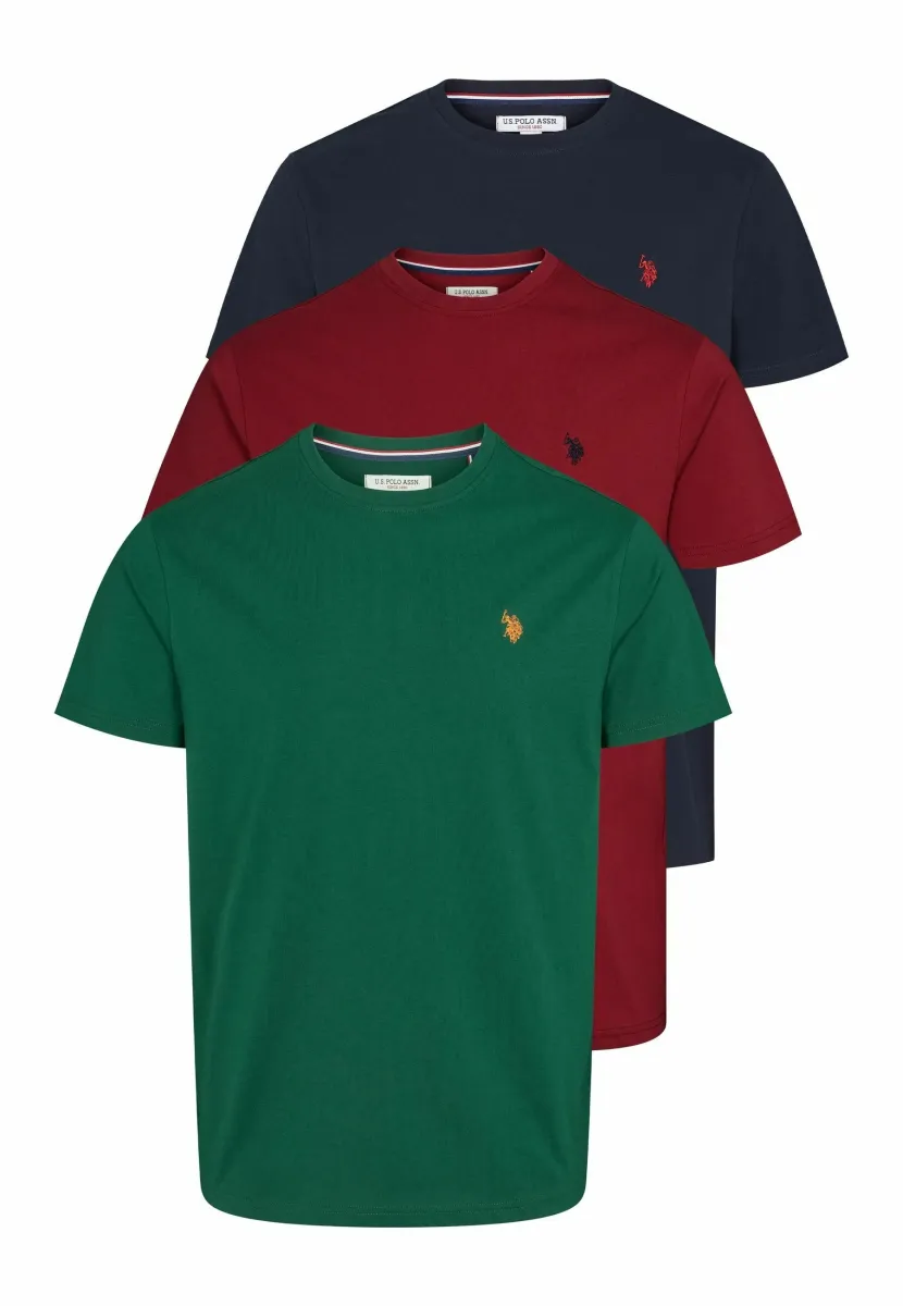 ARJUN 3 PACK - T-Shirt basic - tibetanred rainforest darksap
