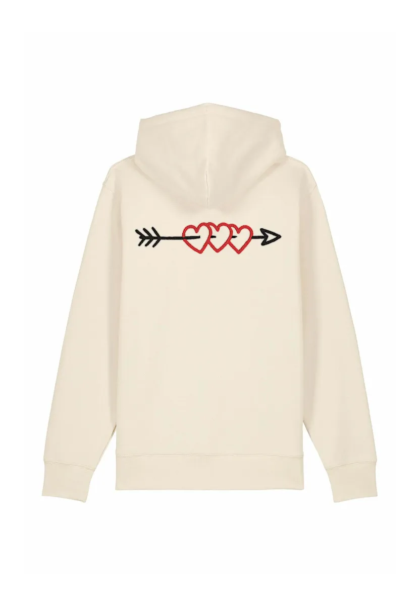 ARROW BACK EMBROIDERY - Sweatjacke - off white
