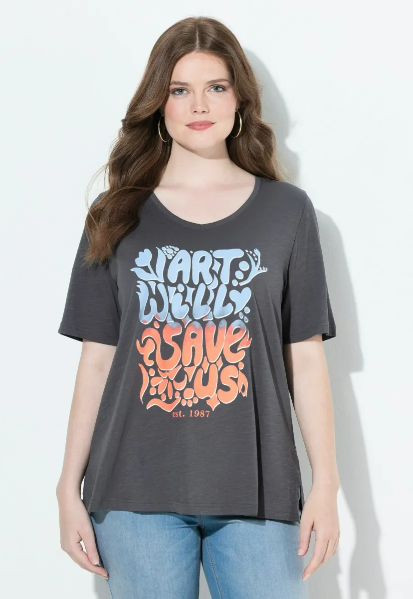 ART WILL SAVE US SHORT SLEEVE GRAPHIC  - T-Shirt print - graphite grey