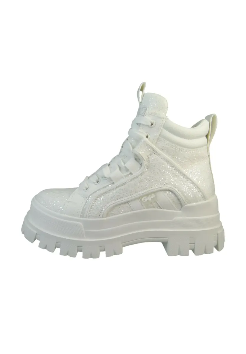 ASPHA NC MID BLOOM - Plateaustiefelette - white