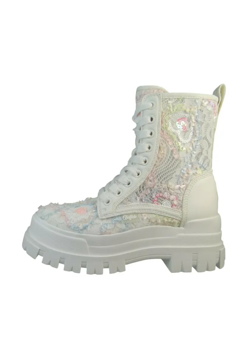 ASPHA RLD BLOOM - Plateaustiefelette - white