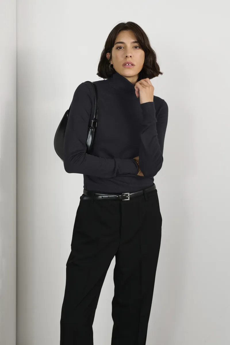 ASTRID ROLL NECK - Strickpullover - black deep