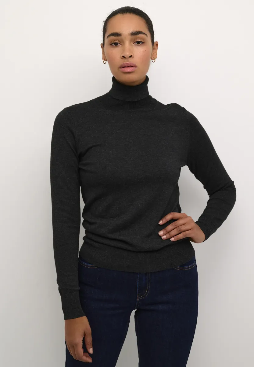 ASTRID ROLL NECK - Strickpullover - dark grey melange