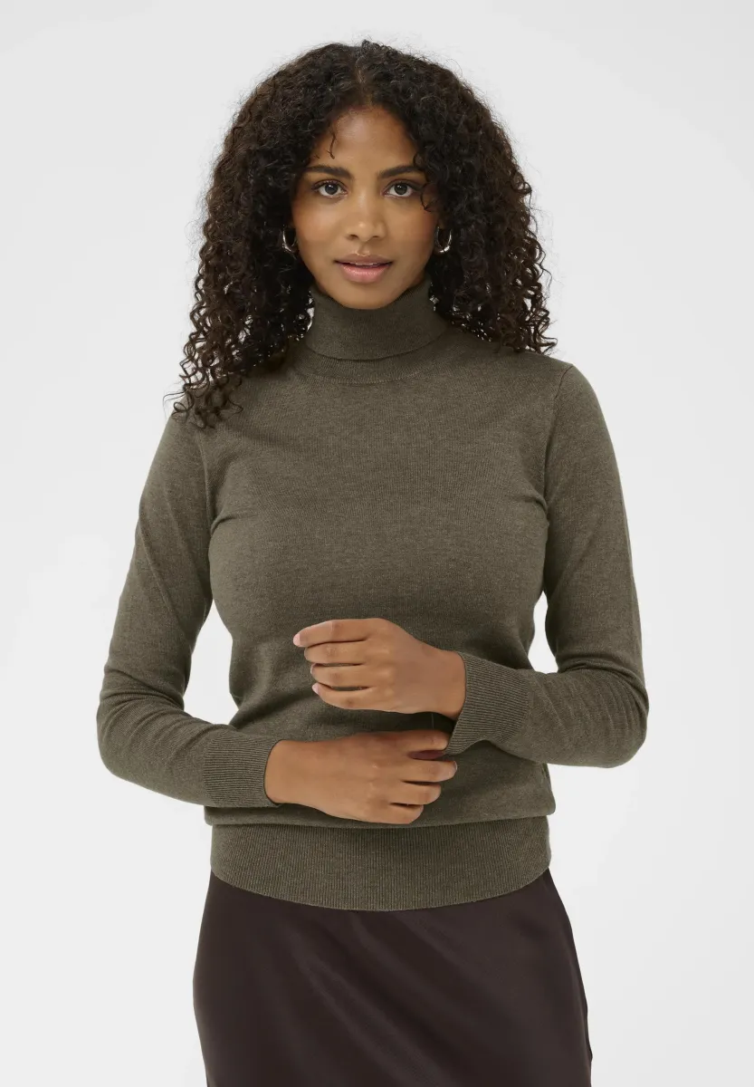ASTRID ROLL NECK - Strickpullover - morel melange