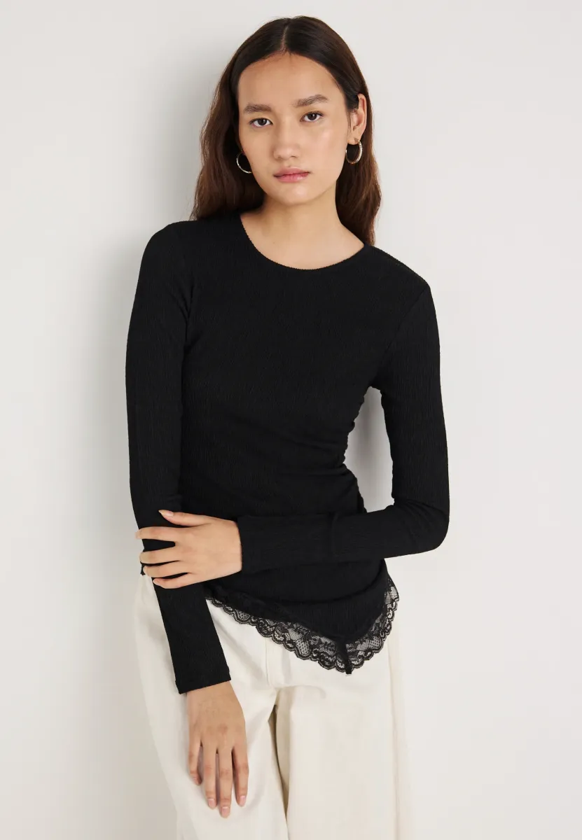 ASYMMETRIC DETAIL - Langarmshirt - black