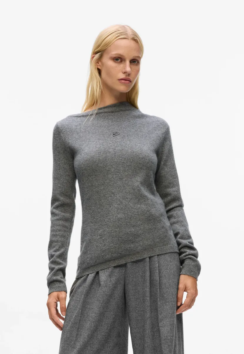 ASYMMETRIC - Strickpullover - medium grey melange